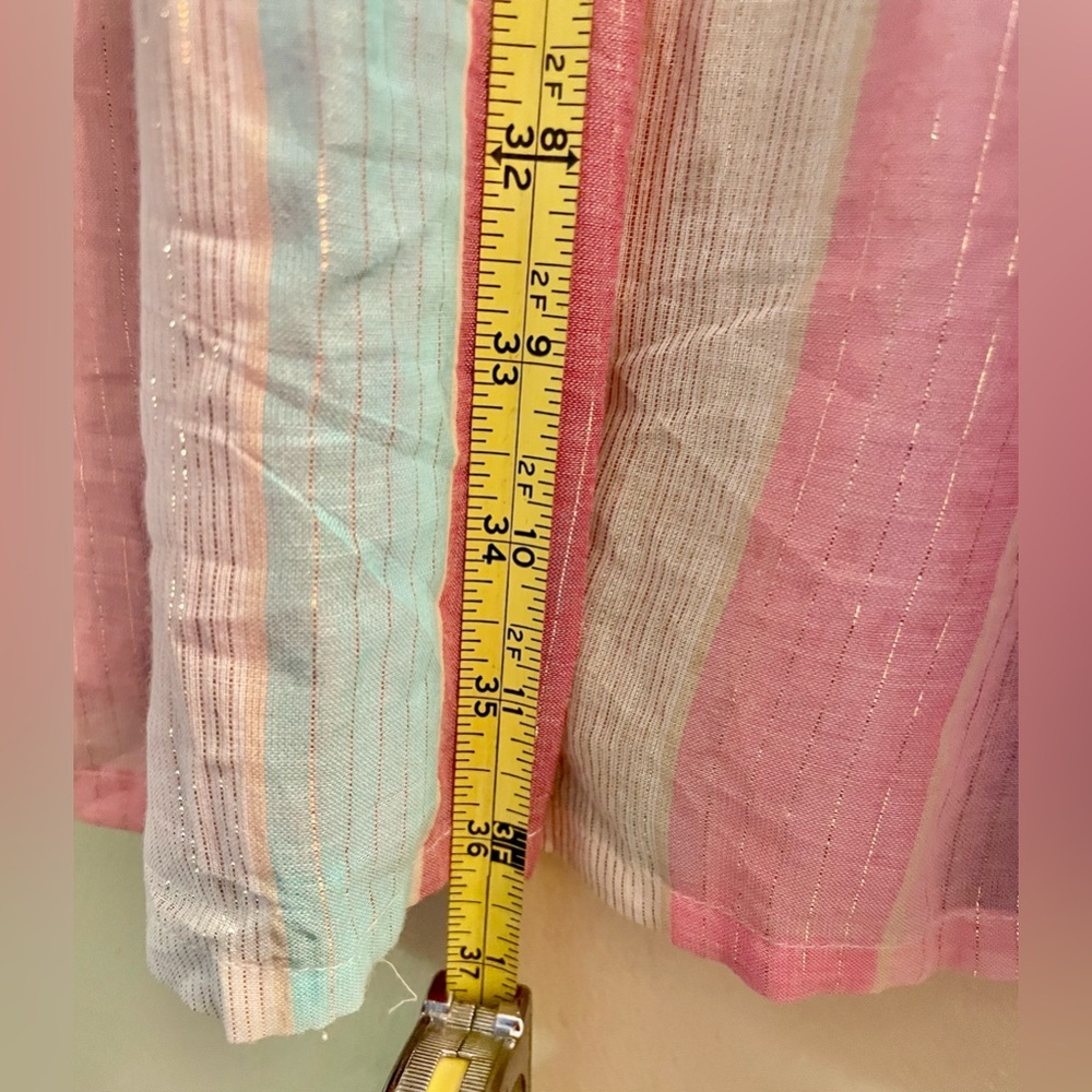 J. Crew Pink, Periwinkle, Turquoise & White Striped Cover-up Dress SIZE MEDIUM - Picture 8 of 9